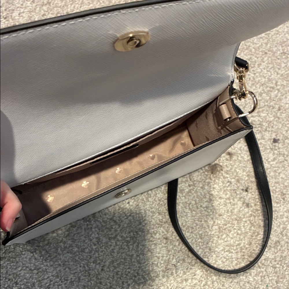 Kate Spade Madison Willow Convertible Tan and White Crossbody Bag - Picture 5 of 6